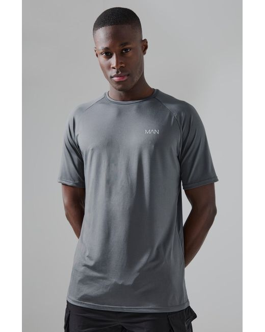 BoohooMAN Gray Active Raglan T-shirt for men