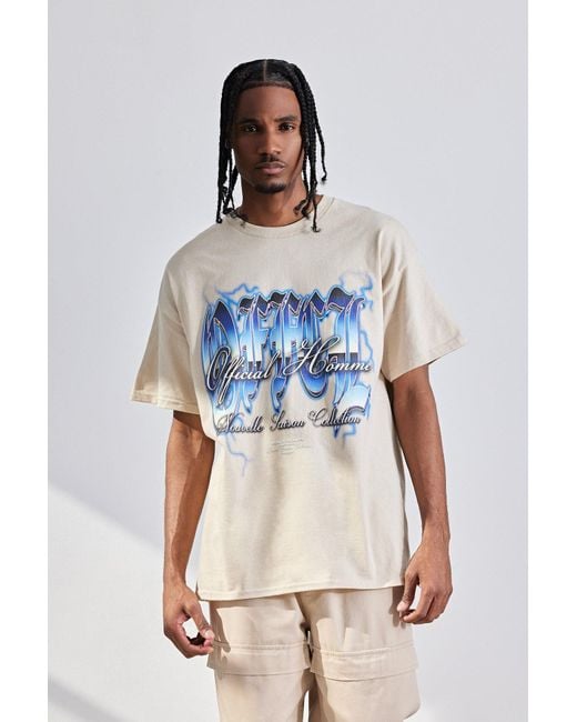 Boohoo Oversized Metallic Official Homme T-shirt in Blue for Men | Lyst