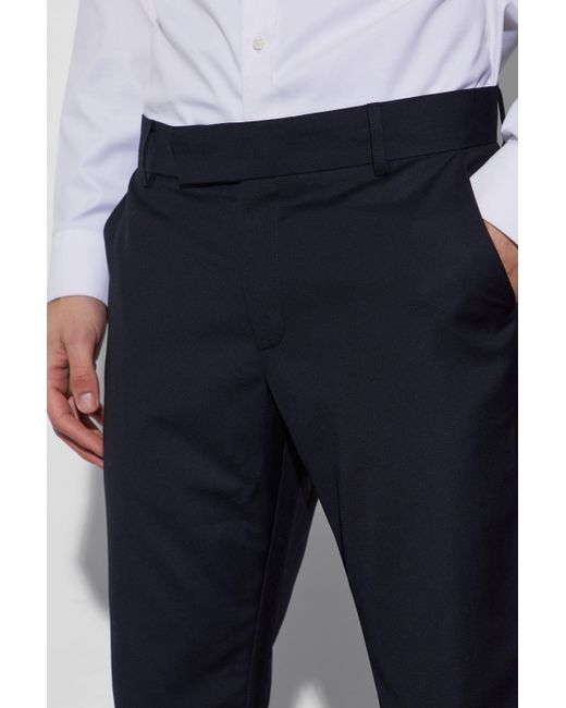 BoohooMAN Slim Fit Tuxedo Suit Trousers in Blue für Herren