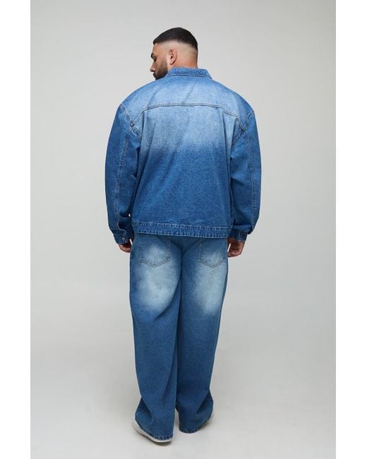 BoohooMAN Blue Plus Relaxed Fit Jeans for men