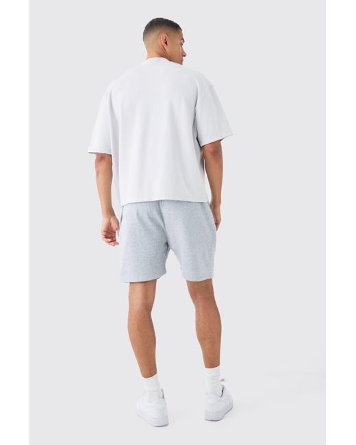 Oversized Jersey Shorts Boohoo de color White