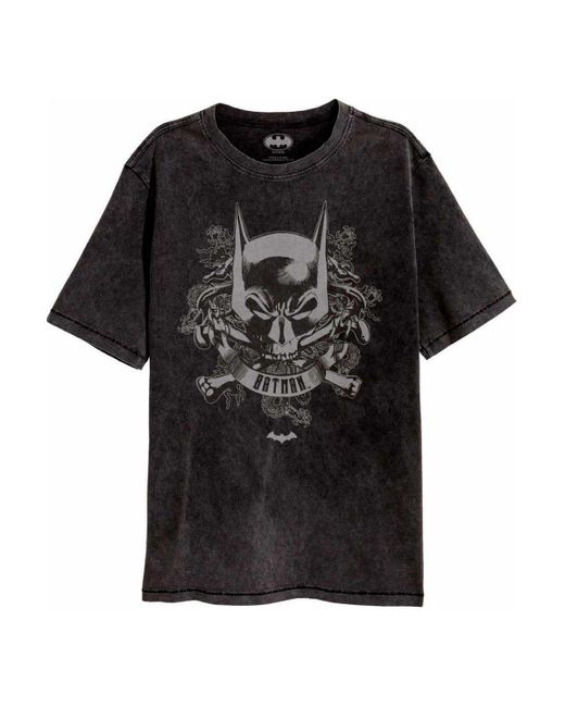 BoohooMAN Black Batman Acid Wash T-shirt for men