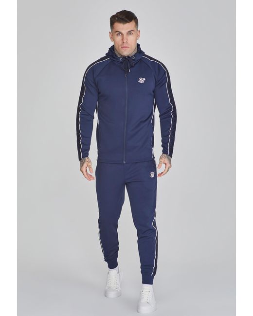 BoohooMAN Blue Siksilk Hoodie And Joggers Set for men