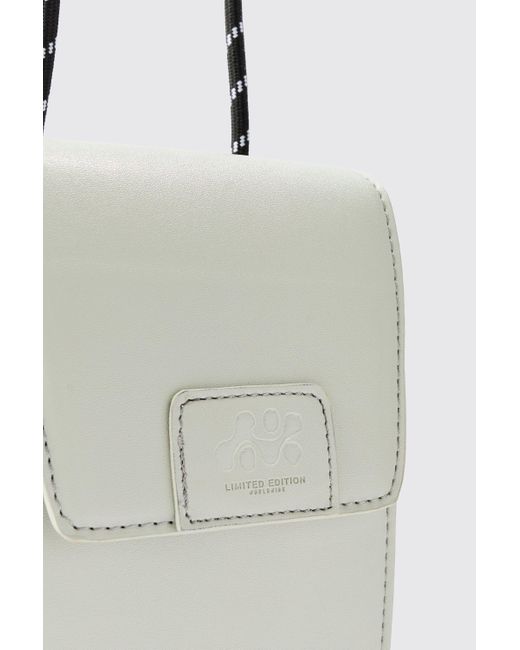 BoohooMAN Gray Pu Tab Phone Bag In Light Grey for men
