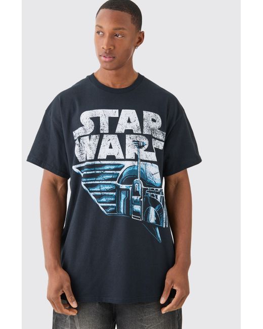 Oversized Star Wars License T-Shirt Boohoo de color Blue