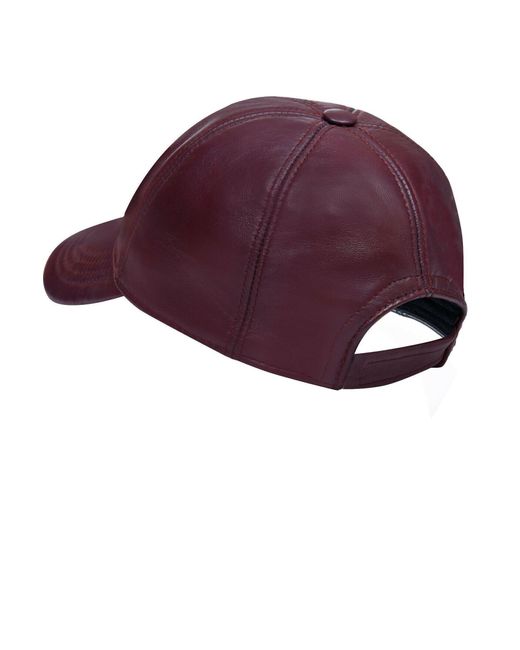 BoohooMAN Purple Infinity Leather Real Nappa Leather Adjustable Golf Snapback Plain Baseball Cap Hat for men