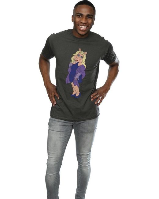 BoohooMAN Black Disney The Muppets Classic Miss Piggy T-shirt for men