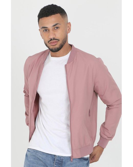 BoohooMAN Pink Brave Soul Bomber Jacket for men