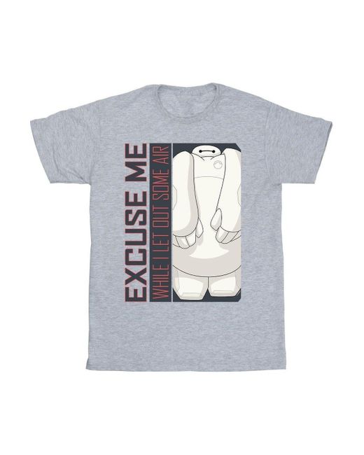 BoohooMAN White Disney Big Hero 6 Baymax Excuse Me Some Air T-shirt for men
