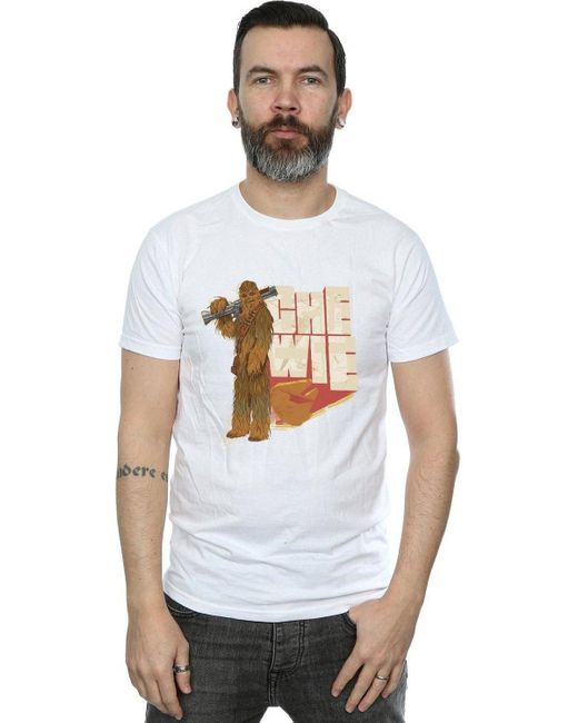 BoohooMAN White Star Wars Solo Chewie Falcon T-shirt for men