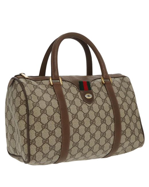 BoohooMAN Brown Gucci Preloved GG Supreme Boston Bag Model Boston Unisex - Beige Luggage for men