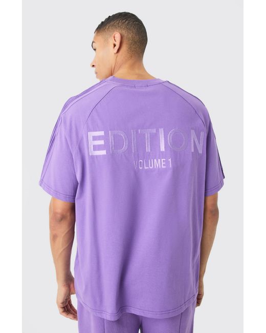 BoohooMAN Purple Edition Oversized Heavyweight Pin Tuck T-shirt for men