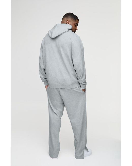 BoohooMAN White Plus Lightweight Loopback Regular Fit Basic Hoodie for men