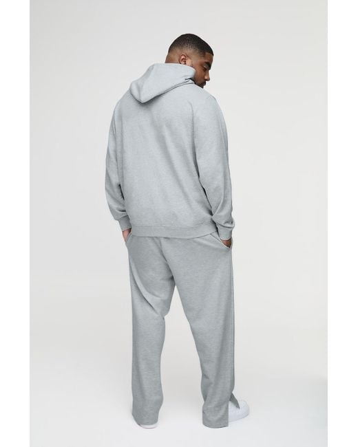 BoohooMAN White Plus Lightweight Loopback Regular Fit Basic Hoodie for men