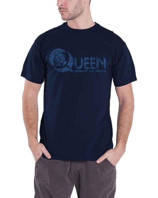 BoohooMAN Blue Queen News Of The World Back Print Logo T-shirt for men
