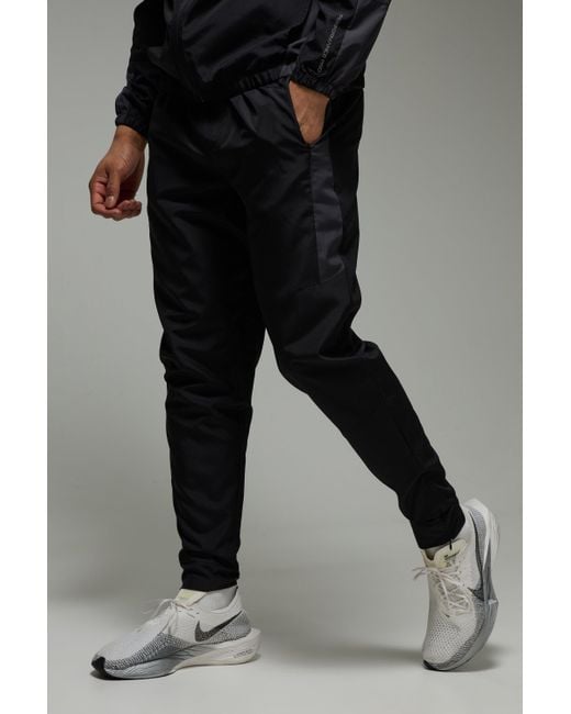 BoohooMAN Black Active Lightweight Tapered Sweatpants for men