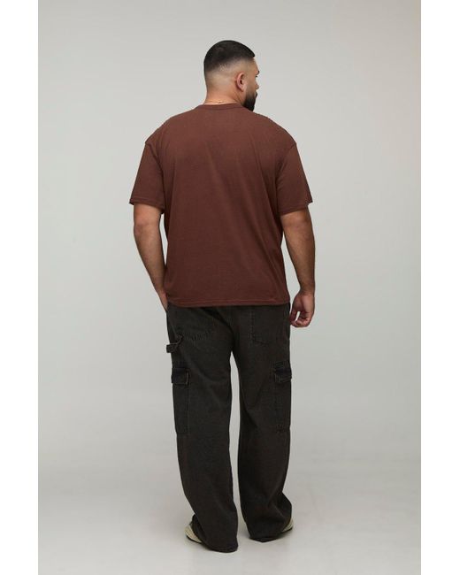 Plus Oversized Ice Cube License Print T-Shirt Boohoo de color Brown