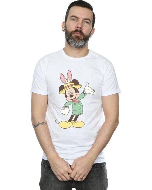 BoohooMAN White Disney Mickey Mouse Easter Bunny T-shirt for men