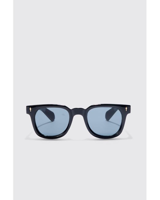 BoohooMAN White Retro Plastic Sunglasses for men