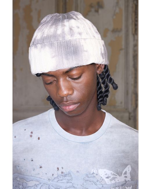 BoohooMAN White Premium Washed Beanie for men