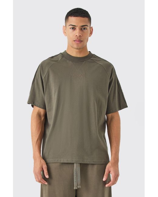 BoohooMAN Green Edition Oversized Heavyweight Pin Tuck T-shirt for men