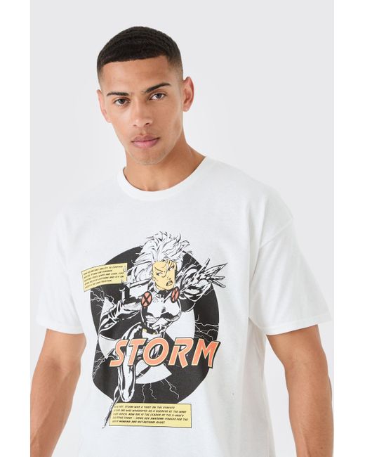 Oversized X Men Storm License T-Shirt Boohoo de color White