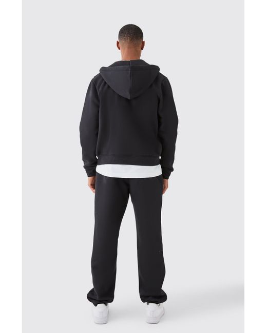 BoohooMAN Blue Signature Oversized Boxy Zip Through Hooded Tracksuit for men