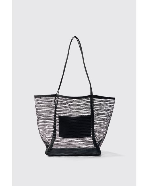 BoohooMAN Green Mesh Shopper Tote for men