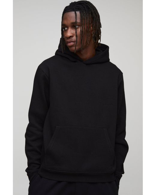 Tall Basic Boxy Over The Head Hoodie Boohoo de color Black