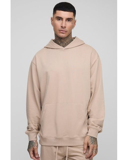 Sudadera Tall Oversize Básica Con Capucha Boohoo de color Natural