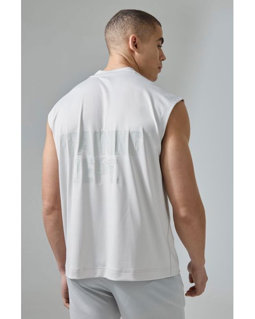 BoohooMAN White Active Training Dept Oversized Vest for men