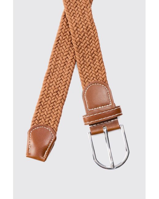 Boohoo Knitted Belt In Brown