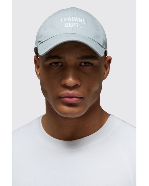 BoohooMAN Blue Training Dept Baseball Cap for men