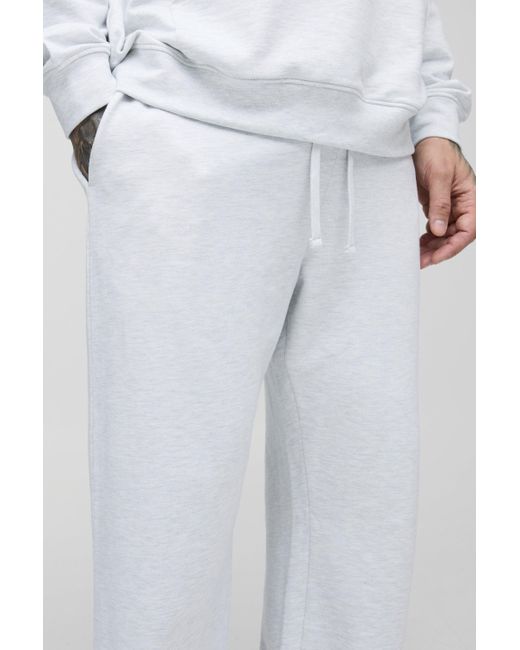 BoohooMAN White Tall 260Gsm Loopback Straight Fit Basic Sweatpants for men