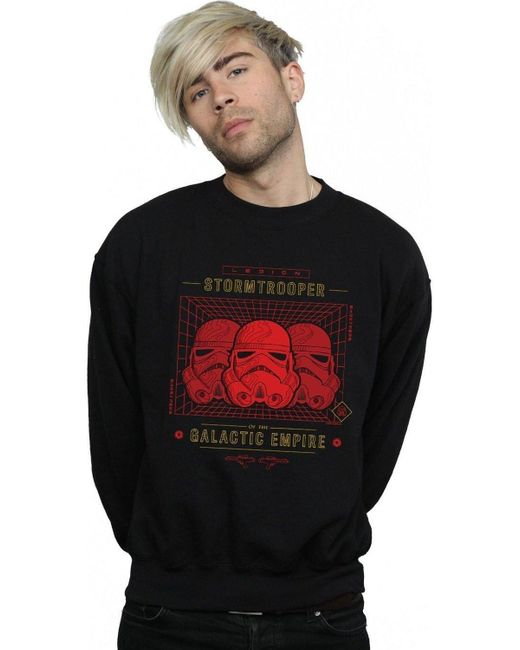 BoohooMAN Red Star Wars Stormtrooper Legion Grid Sweatshirt for men
