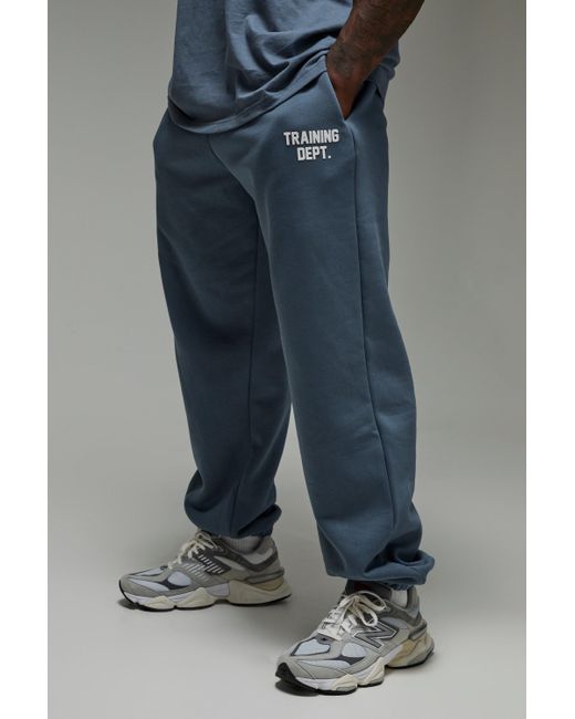 BoohooMAN Blue Man Active Training Dept Oversized Brushed Jogger for men