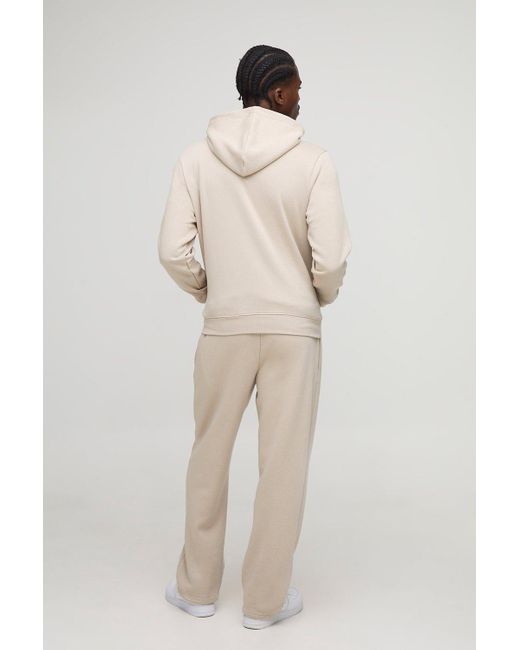 Boohoo Natural Basic Regular Zip Through Hoodie
