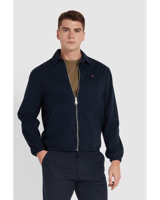 BoohooMAN Blue Cane Blouson Harrington Jacket True Navy for men