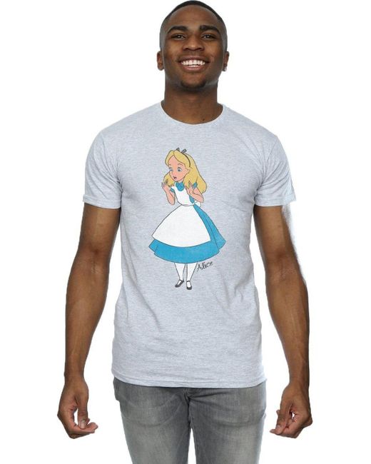 BoohooMAN White Disney Alice In Wonderland Surprised Alice T-shirt for men