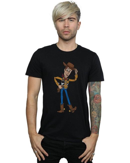 BoohooMAN Black Disney Toy Story 4 Sheriff Woody Pose T-shirt for men