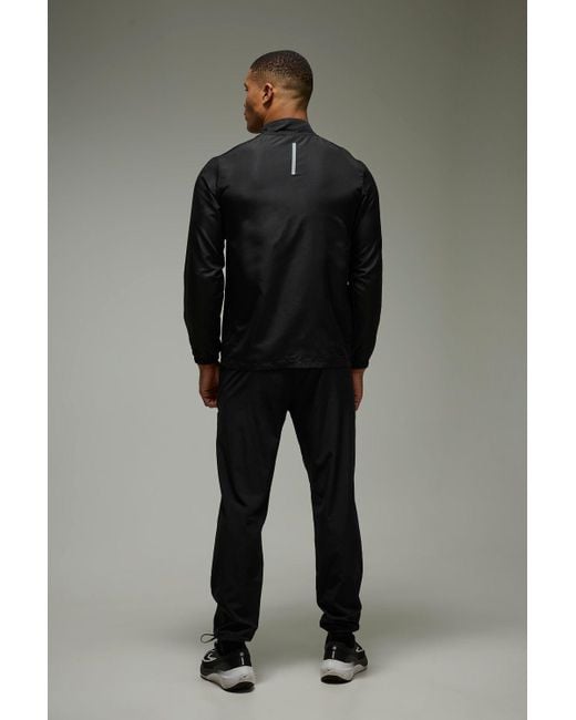 BoohooMAN Black Active Lightweight Regular Fit Track Jacket for men