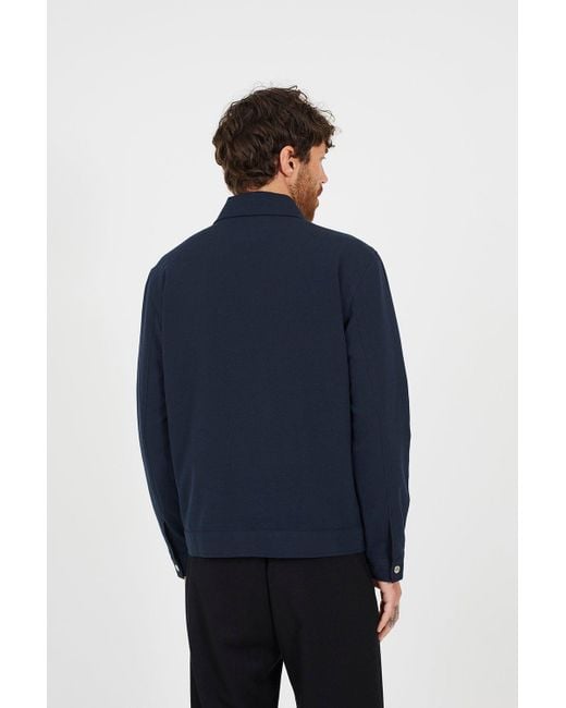 BoohooMAN Blue Brave Soul Patch Pocket Harrington Jacket for men