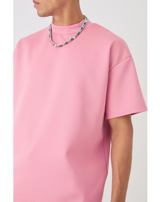 BoohooMAN Oversized Scuba T-shirt in Pink für Herren
