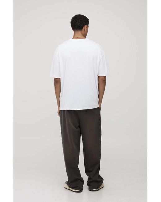 Boohoo White Oversized Sunset Aeroplane Window Embroidered T-Shirt