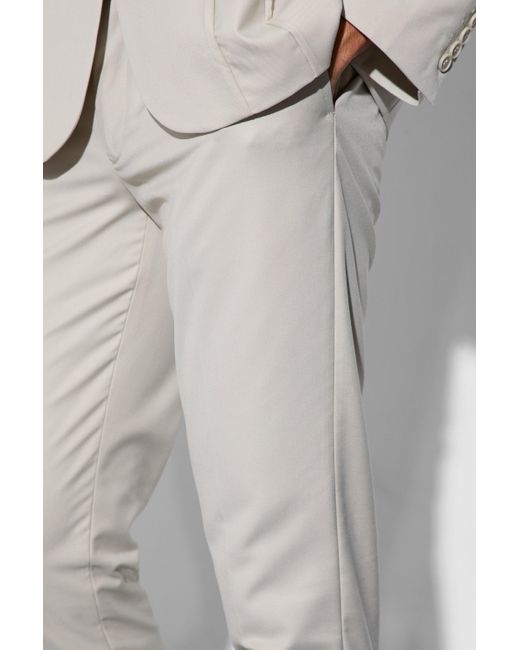 BoohooMAN Skinny Fit Suit Trousers in Gray für Herren