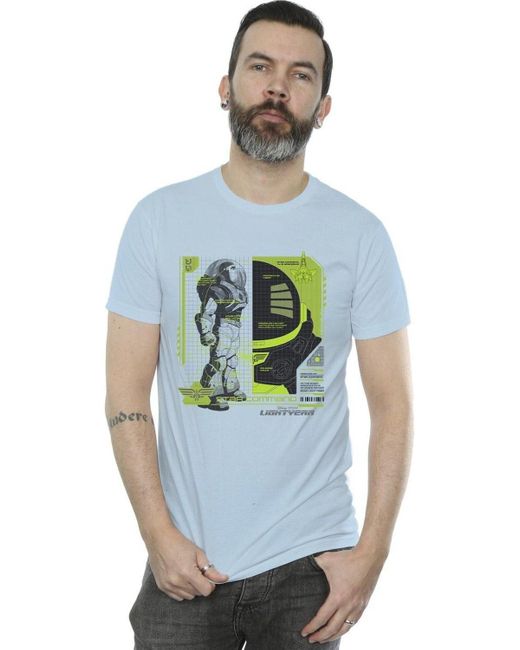 BoohooMAN Blue Disney Lightyear Buzz Tech Panel T-shirt for men