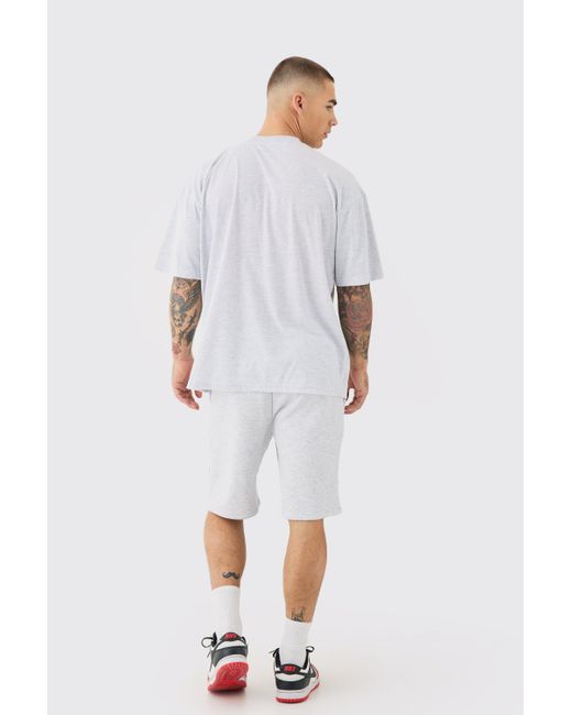 Oversized Man Graffiti T-Shirt And Short Set Boohoo de color White
