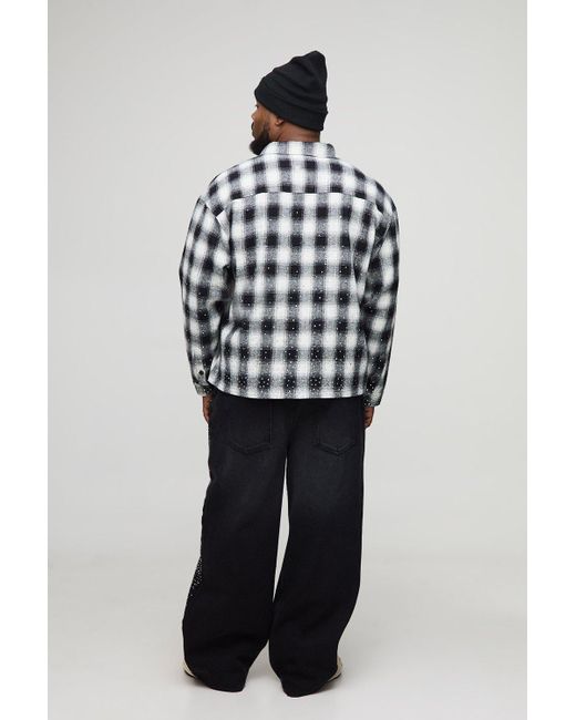 BoohooMAN Plus All Over Rhinestone Relaxed Fit Jeans in Black für Herren