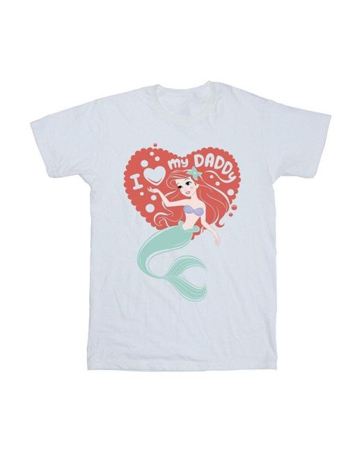 BoohooMAN White Disney The Little Mermaid Love Daddy T-shirt for men