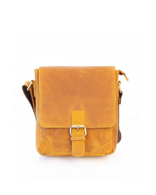 BoohooMAN Multicolor Primehide 'columbia' Leather Buckle Messenger Bag for men